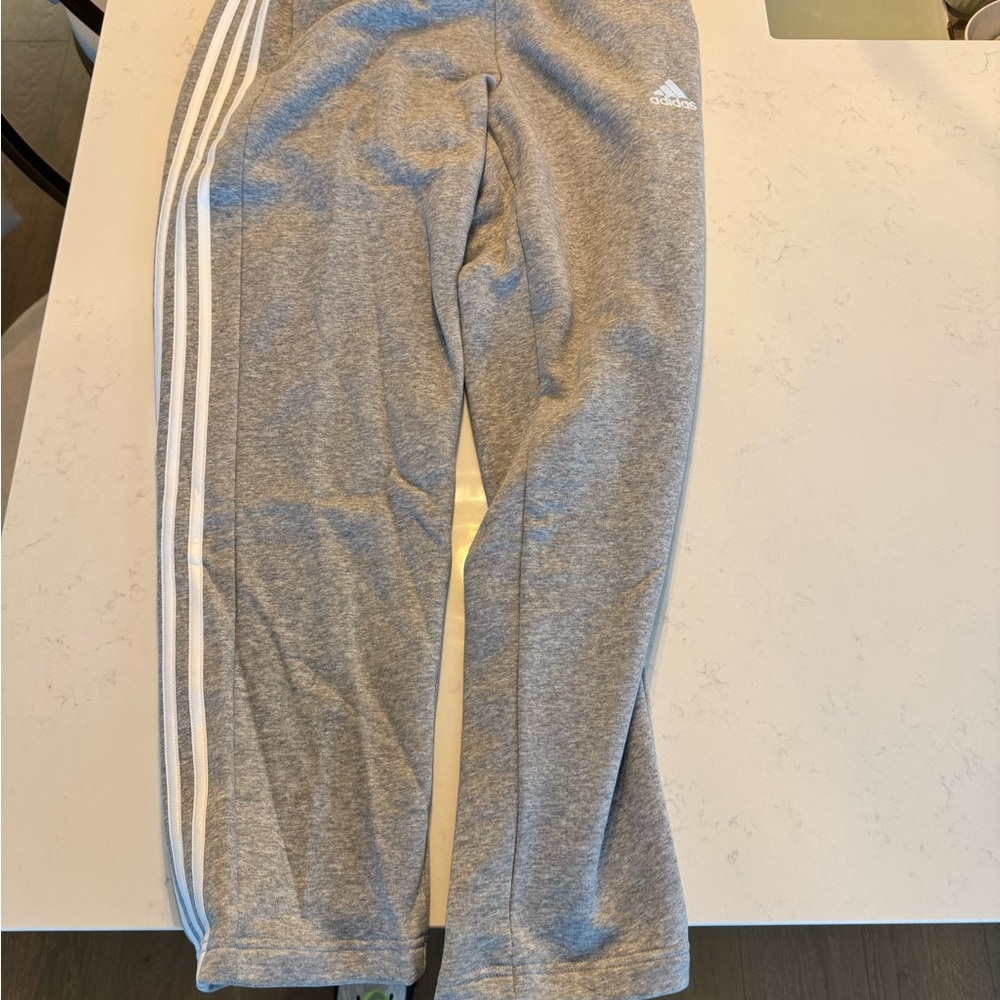 Adidas Gray Joggers with White Stripes - Picture 2 of 2